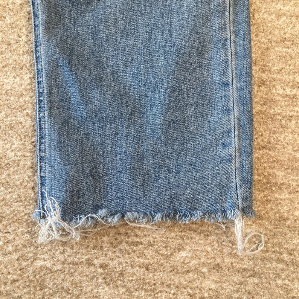 Mica Los Angeles Jeans 31 (30x27) Distressed Straight Leg Blue Raw Hem MDP-T203